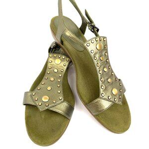 Aerosoles Womens Slingback Sandals Studded Green Cushioned dressy 9.5